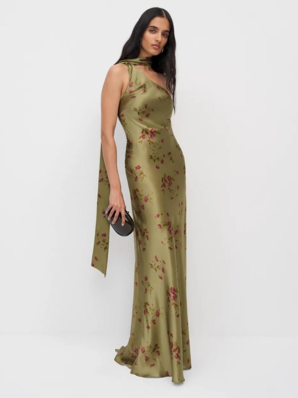 NWT Reformation Jazzlyn Silk Dress Demi Floral Green 6